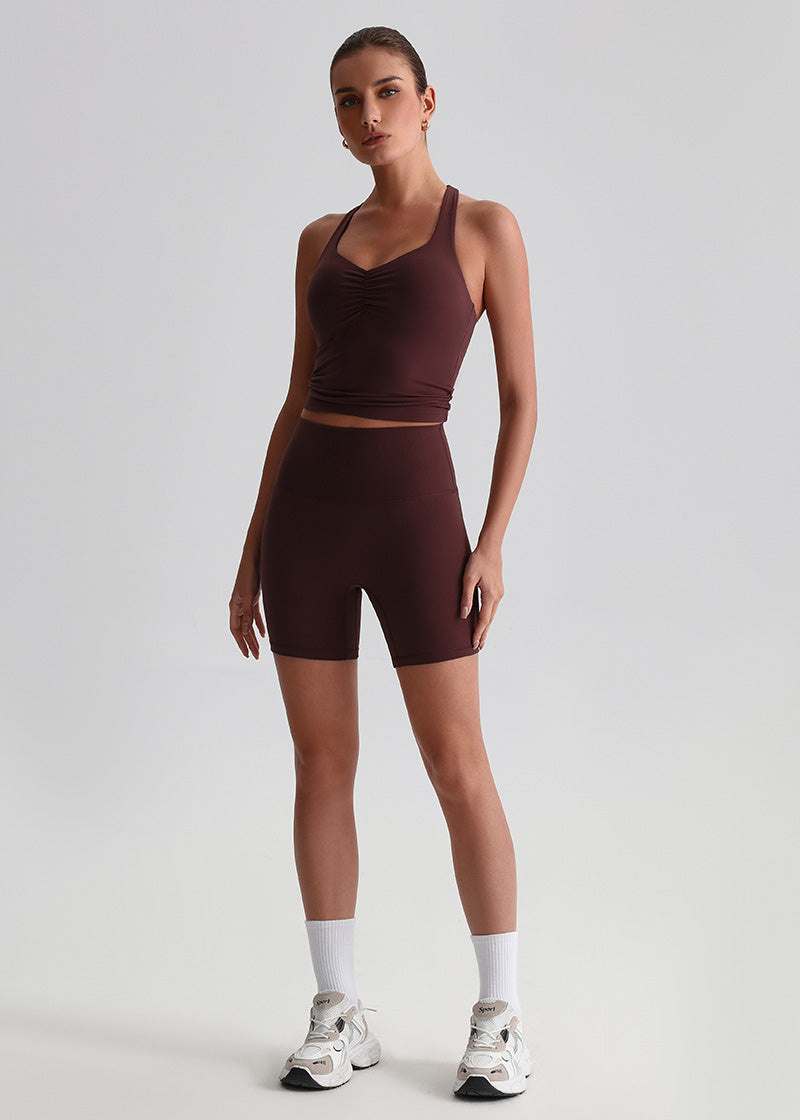 SISQUEEN Tank Top SisFlow™ Ruched V-Neck Yoga Tank Top