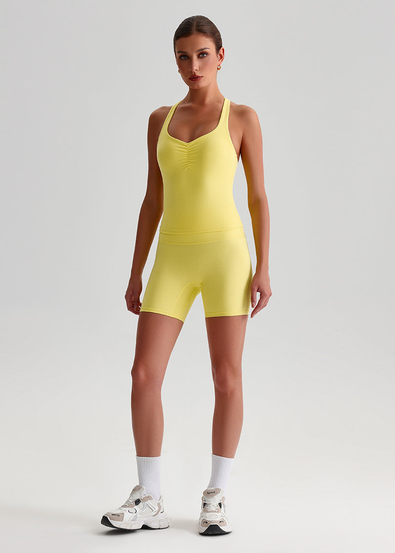 SISQUEEN Tank Top SisFlow™ Ruched V-Neck Yoga Tank Top