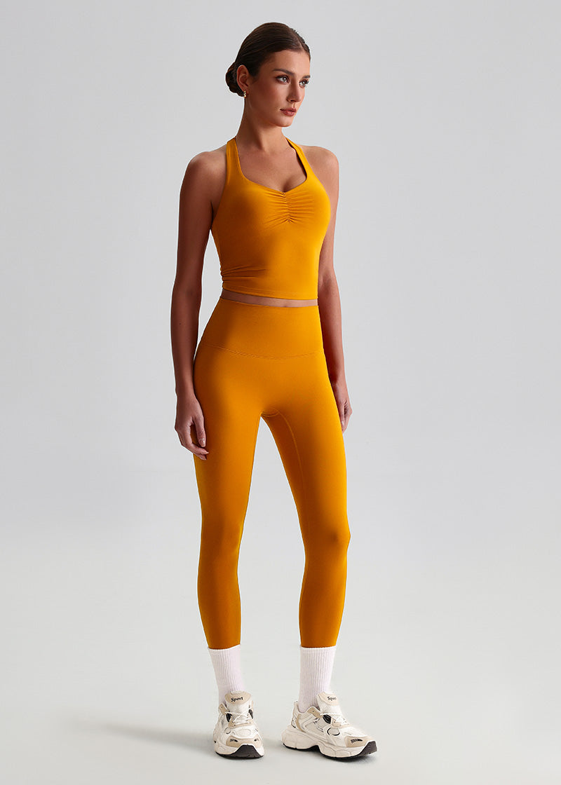 SISQUEEN Tank Top SisFlow™ Ruched V-Neck Yoga Tank Top