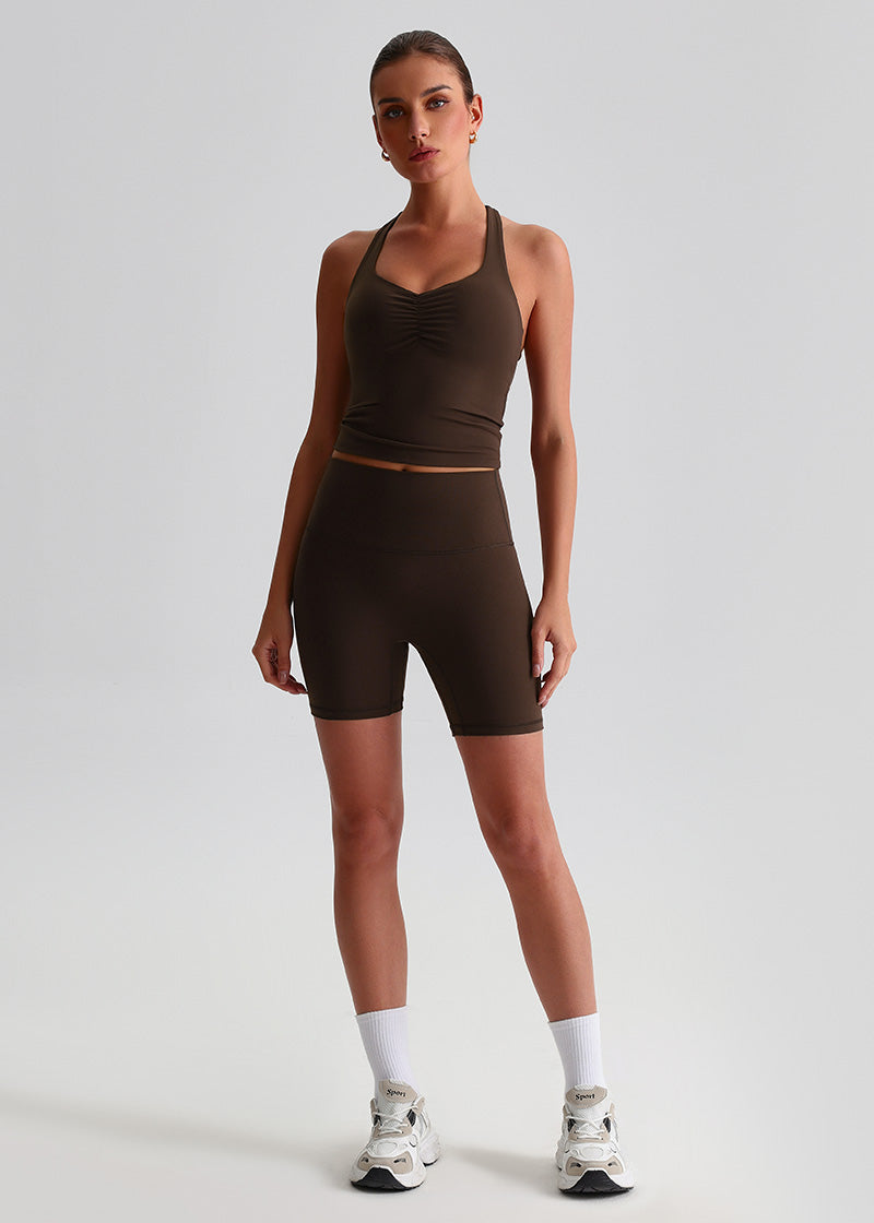 SISQUEEN Tank Top SisFlow™ Ruched V-Neck Yoga Tank Top