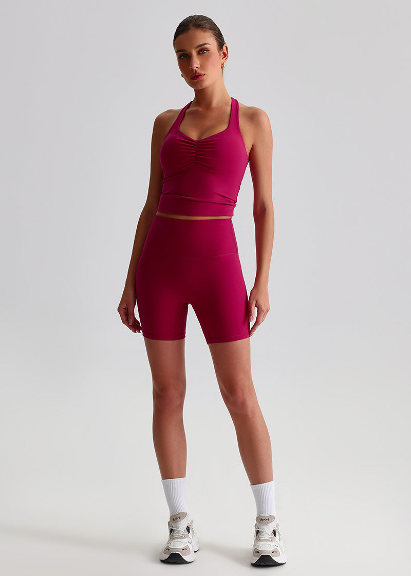 SISQUEEN Tank Top SisFlow™ Ruched V-Neck Yoga Tank Top