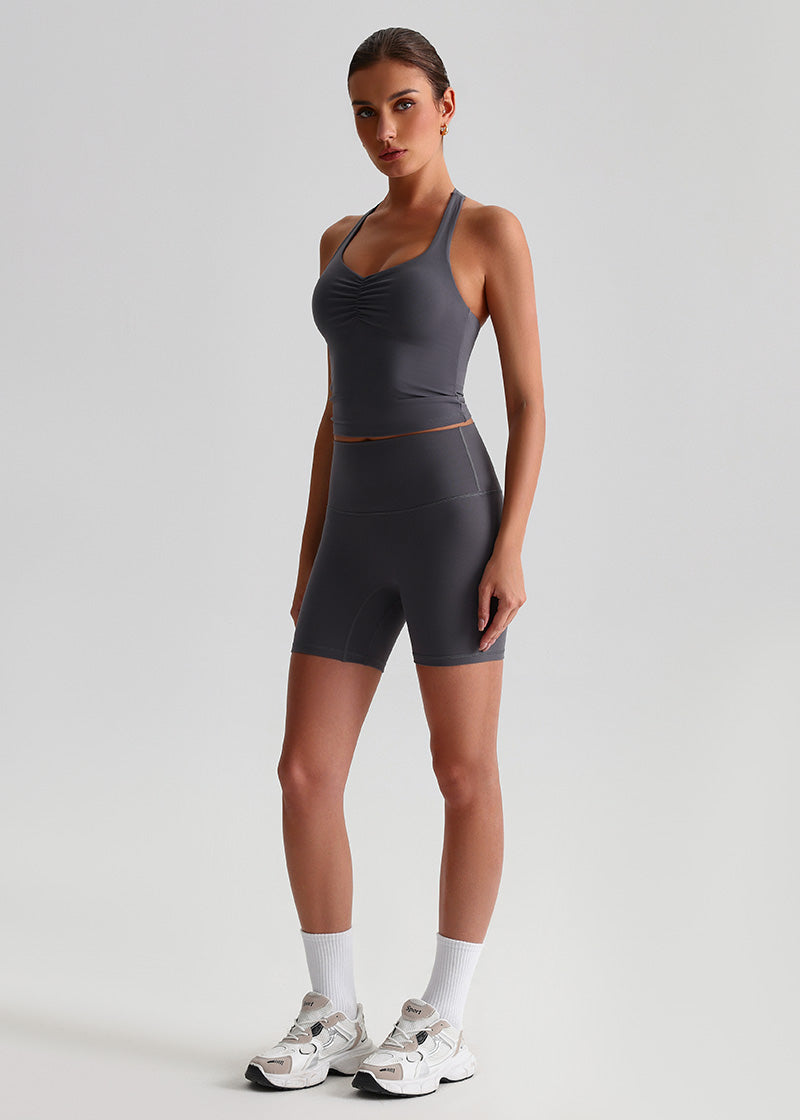 SISQUEEN Tank Top SisFlow™ Ruched V-Neck Yoga Tank Top