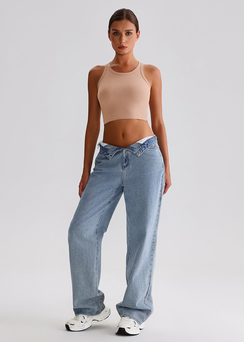 SISQUEEN Tank Top SisRipple™ Ribbed Sleeveless Crop Top