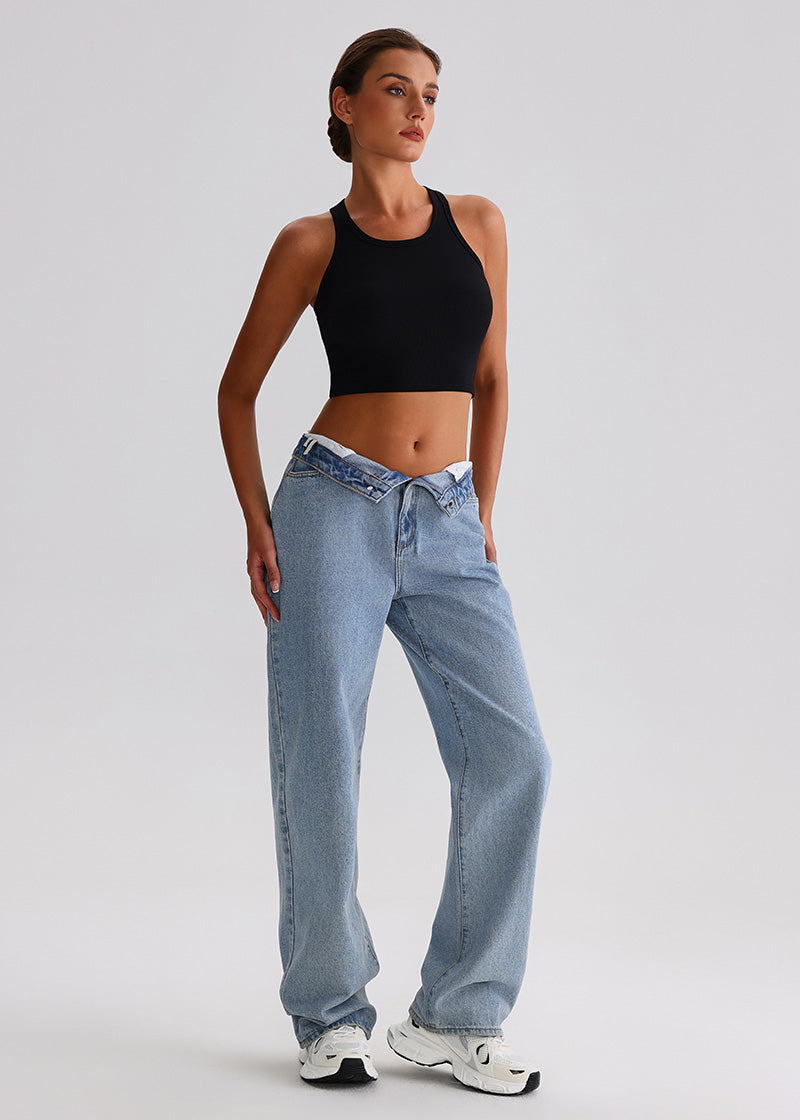 SISQUEEN Tank Top SisRipple™ Ribbed Sleeveless Crop Top